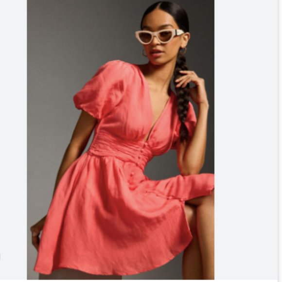 Brand New The Katerina Button-Front Mini Dress - Picture 2 of 10